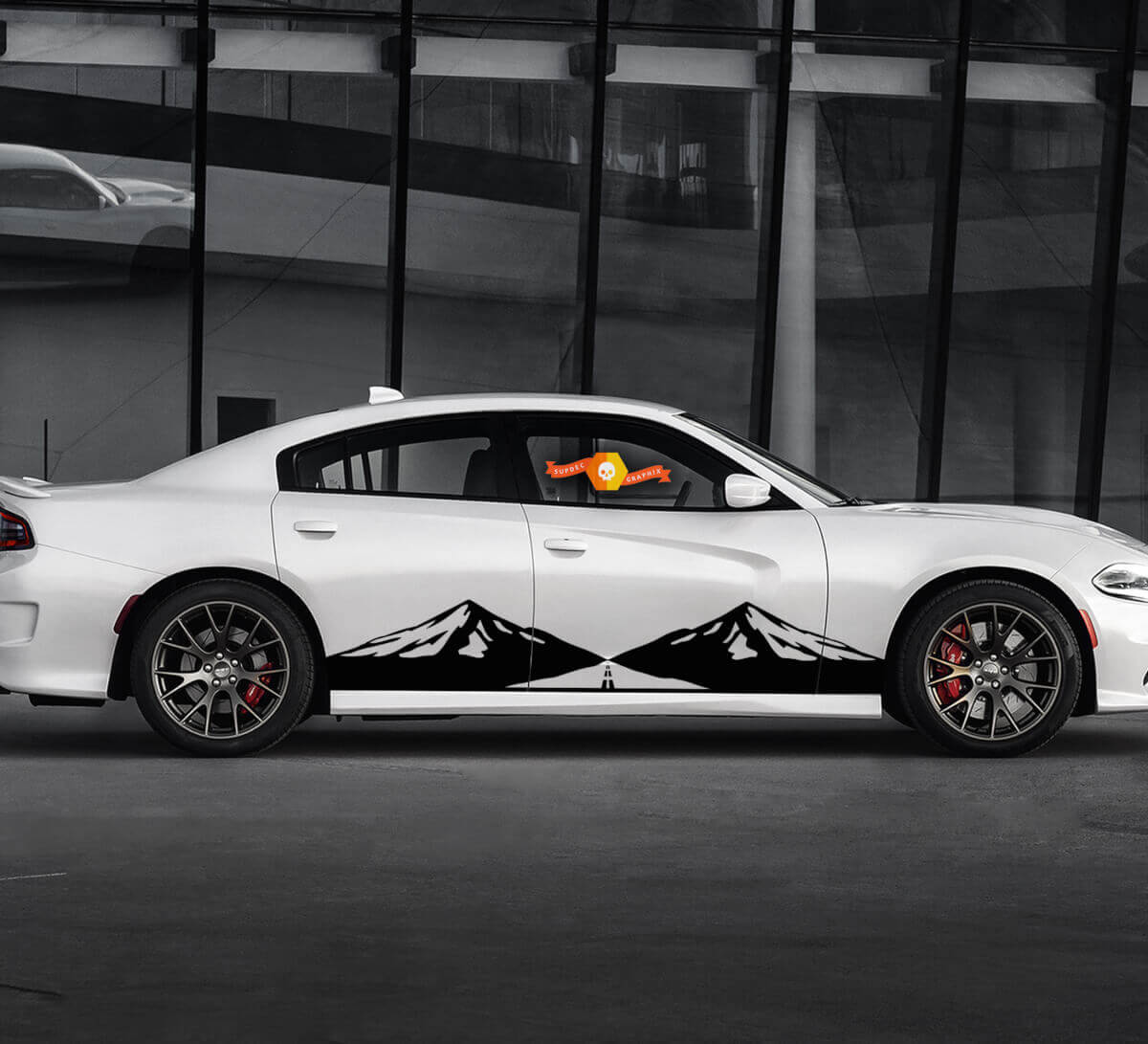 Adesivo grafico per decalcomanie in vinile lato Dodge Charger Mountain Road Side 2
