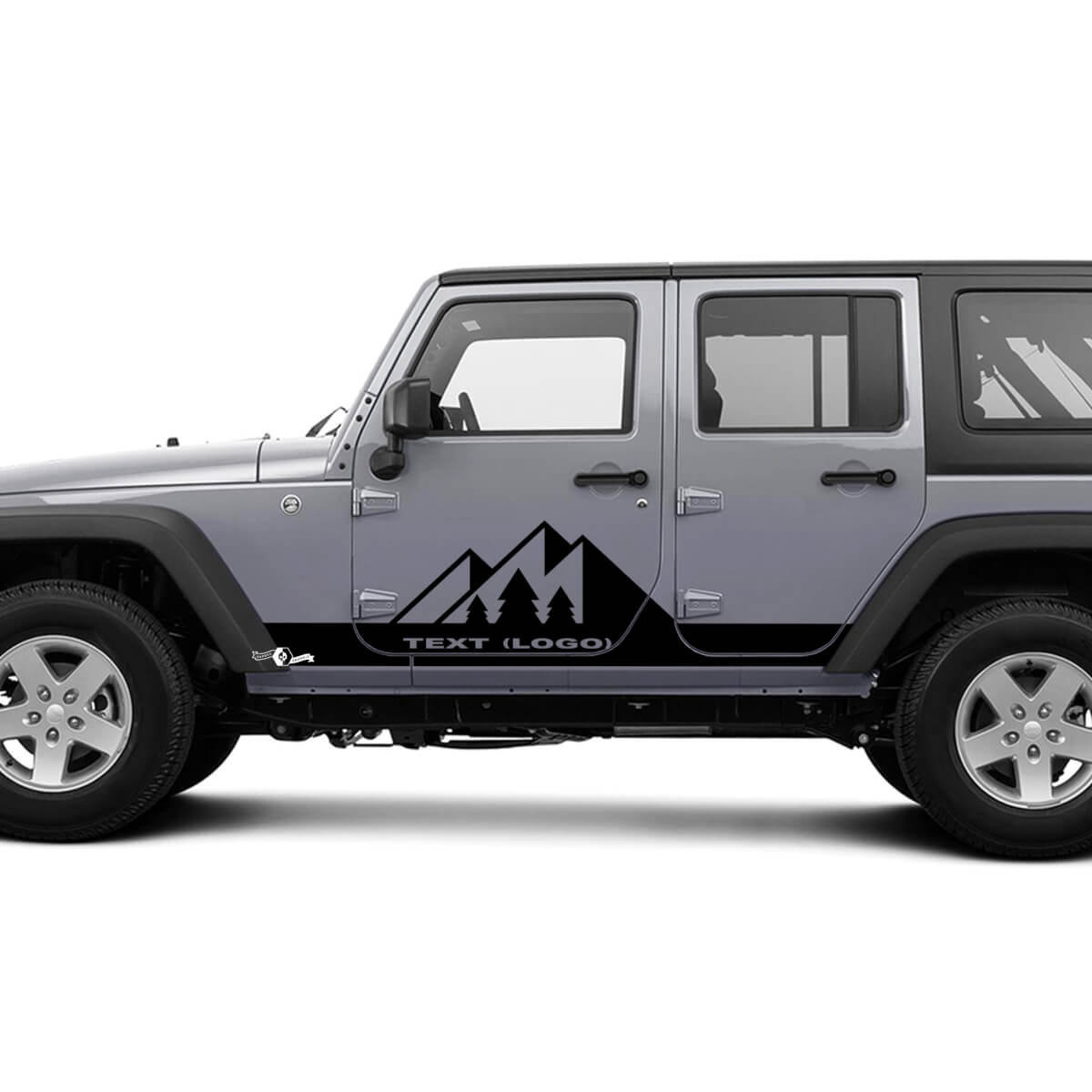 Adesivi in vinile personalizzati per pannelli laterali Rocker Mountain per Jeep Wrangler CJ TJ JK JKU JL JLU