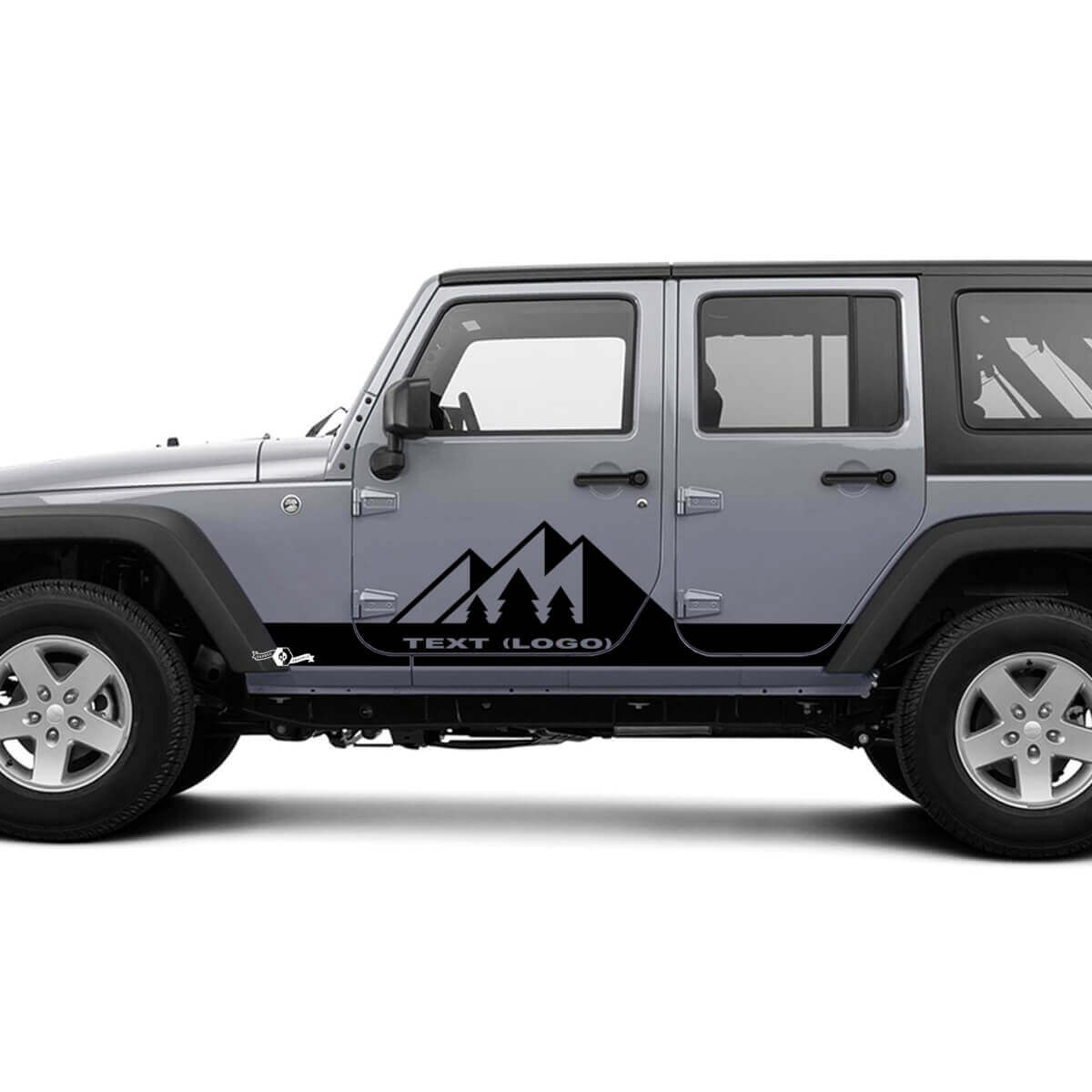 Adesivi in vinile personalizzati per pannelli laterali Rocker Mountain per Jeep Wrangler CJ TJ JK JKU JL JLU
