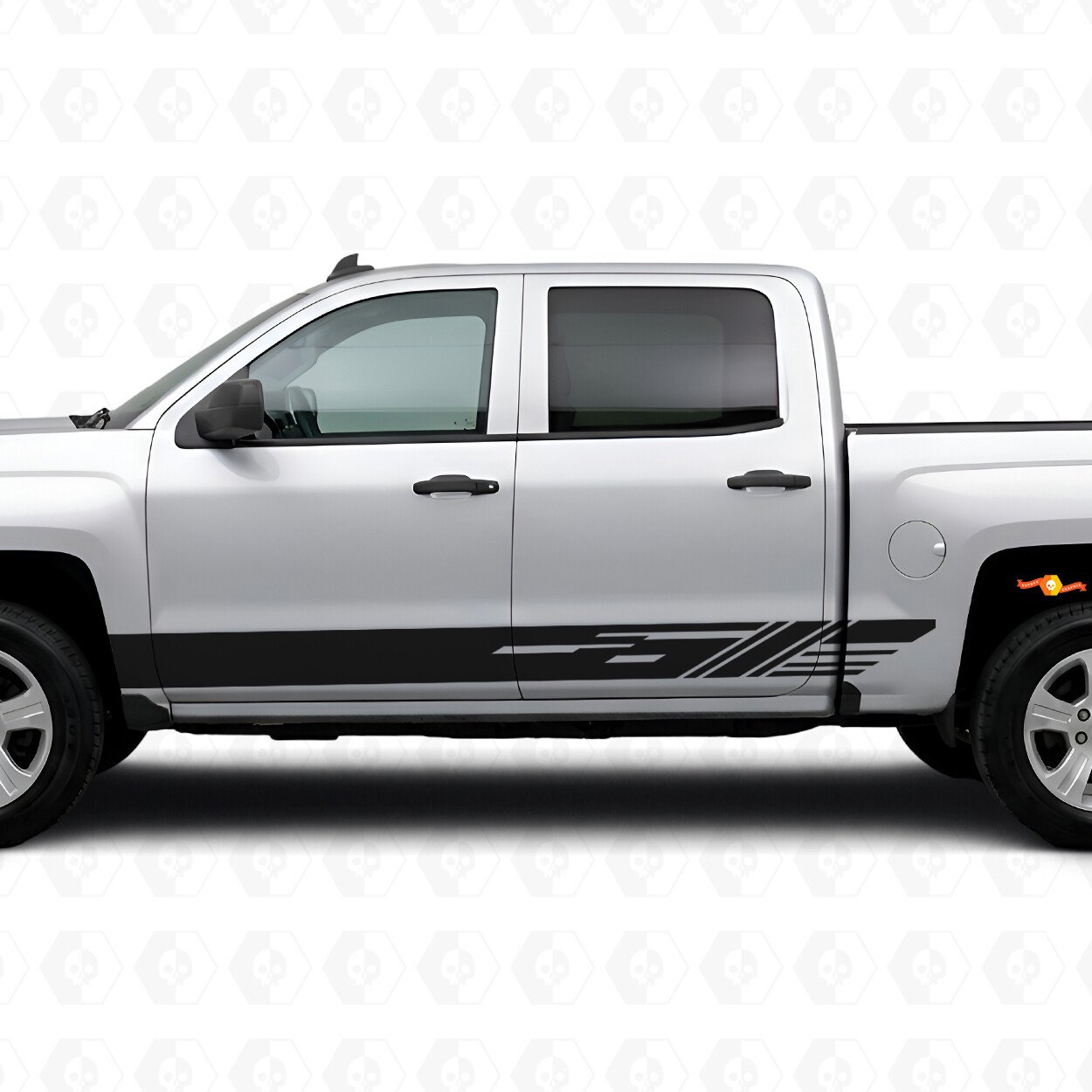 Strisce diagonali in vinile per porta e pannello sottoporta per Chevrolet Silverado 1500 K2XX 2014-2019