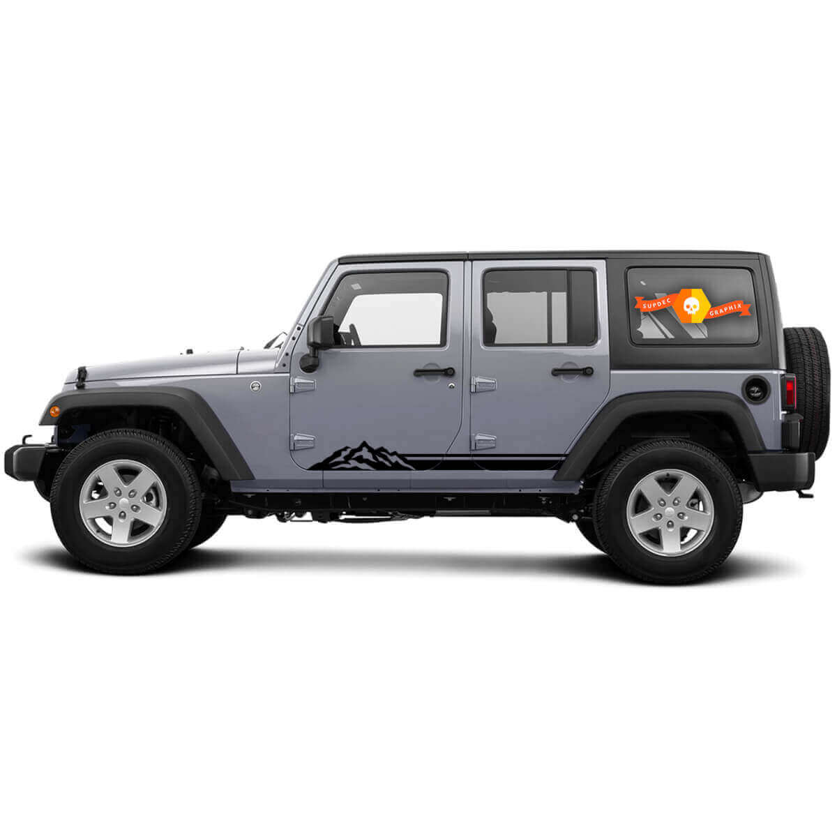 Adesivi in Vinile per Minigonne Mountain Rocker per Jeep Wrangler CJ TJ JK JKU JL JLU