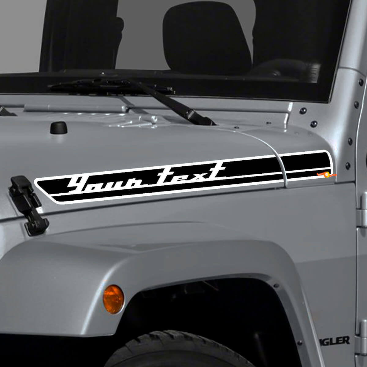 Kit Adesivi in Vinile con Strisce Laterali Personalizzate per Cofano per Jeep Wrangler