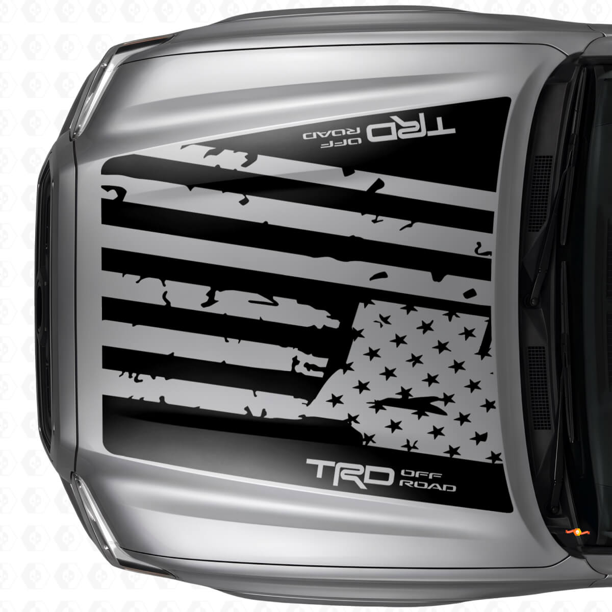 Adesivo in Vinile con Bandiera USA Stile TRD per Cofano Toyota Tacoma 2016-21