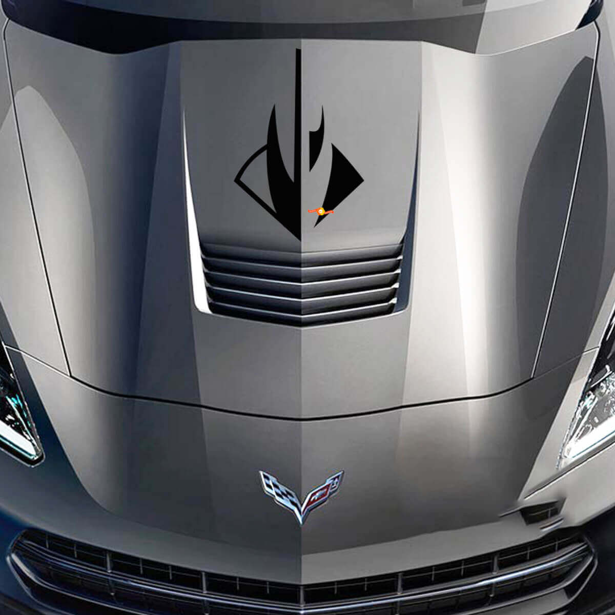 Adesivo in vinile logo cofano stile Stingray per Chevy Corvette C7 2014-2017