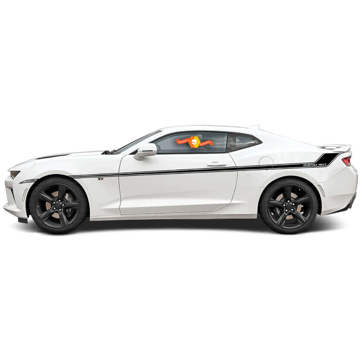 Kit di Adesivi Laterali in Vinile con Testo Personalizzato a Strisce Classiche per Chevy Camaro 2016-17