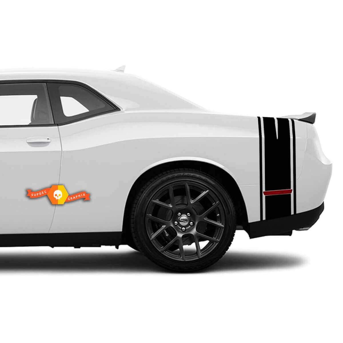 Adesivi Strisce Verticali Rally per Passaruota Posteriore Dodge Challenger 2008-2021