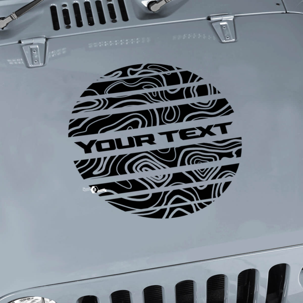 Kit grafico Jeep Wrangler Adesivo avvolgente in vinile Adesivo Blackout Contour Map Hood Сircle Strobe style Adesivo adesivo
