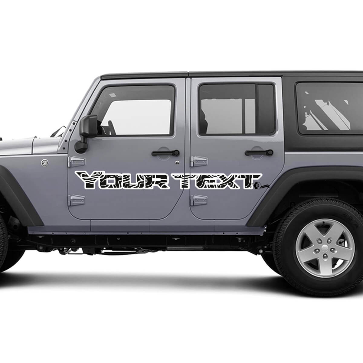 Kit grafico Jeep Adesivo avvolgente in vinile Decalcomania Blackout Contour Map Adesivo stile porta Decalcomania 2 colori
