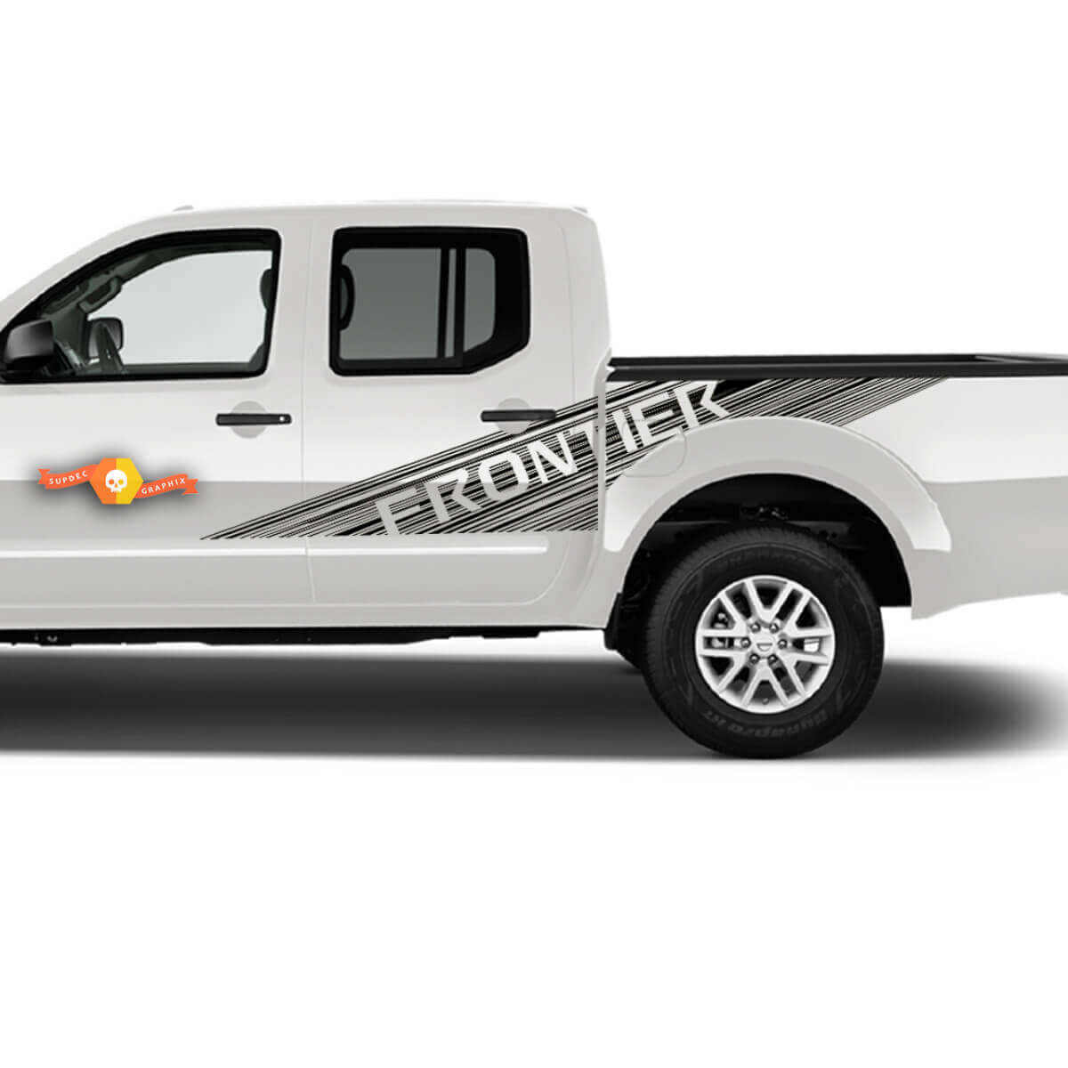 Kit di decalcomanie laterali in vinile con strisce stile lettering per Nissan Frontier
