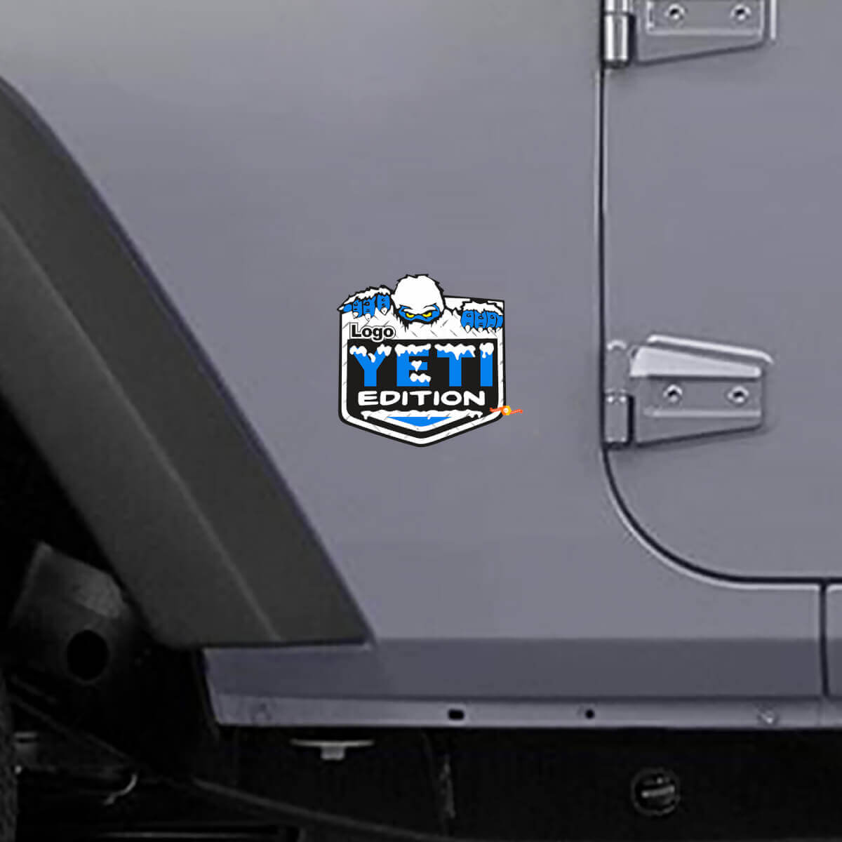 Adesivo in Vinile Laterale Edizione Yeti con Logo Personalizzato per Jeep Wrangler Rubicon
