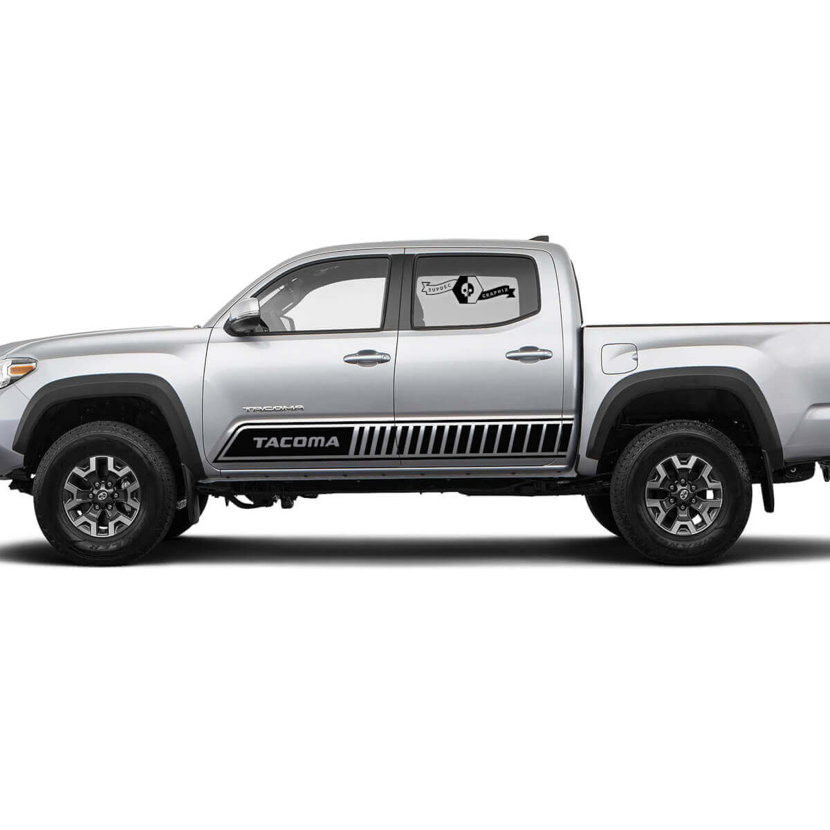 Coppia strisce per Tacoma Side Rocker Panel Linee intersecanti Adesivi in ​​vinile Decal adatta per Toyota Tacoma
