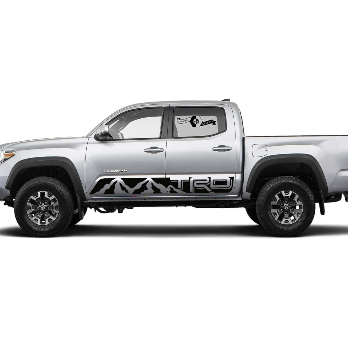 Coppia strisce per Tacoma Side Rocker Mountains TRD Pannello adesivi in ​​vinile Decal adatta per Toyota Tacoma
