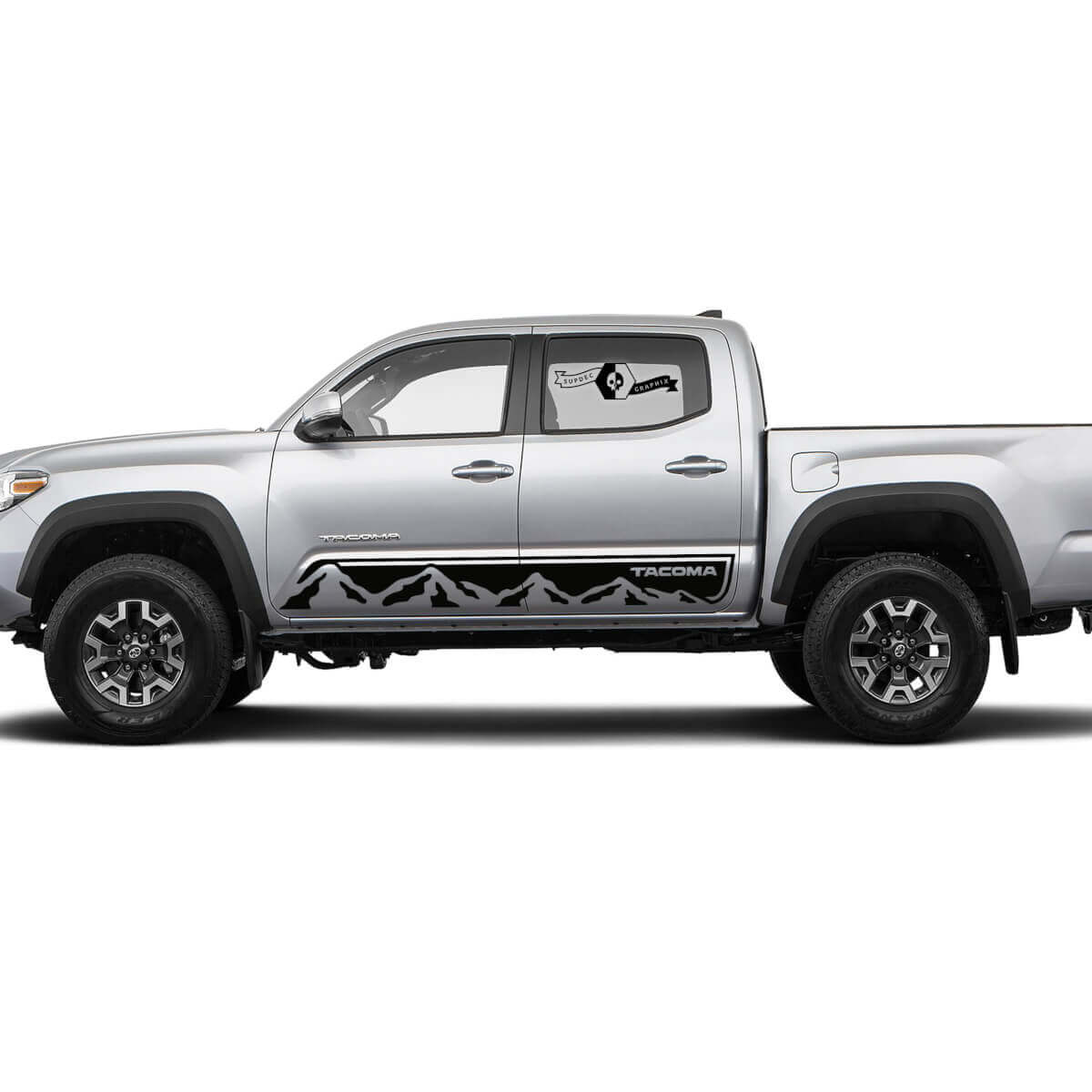 Kit adesivi in vinile con strisce laterali stile Mountai per Toyota Tacoma