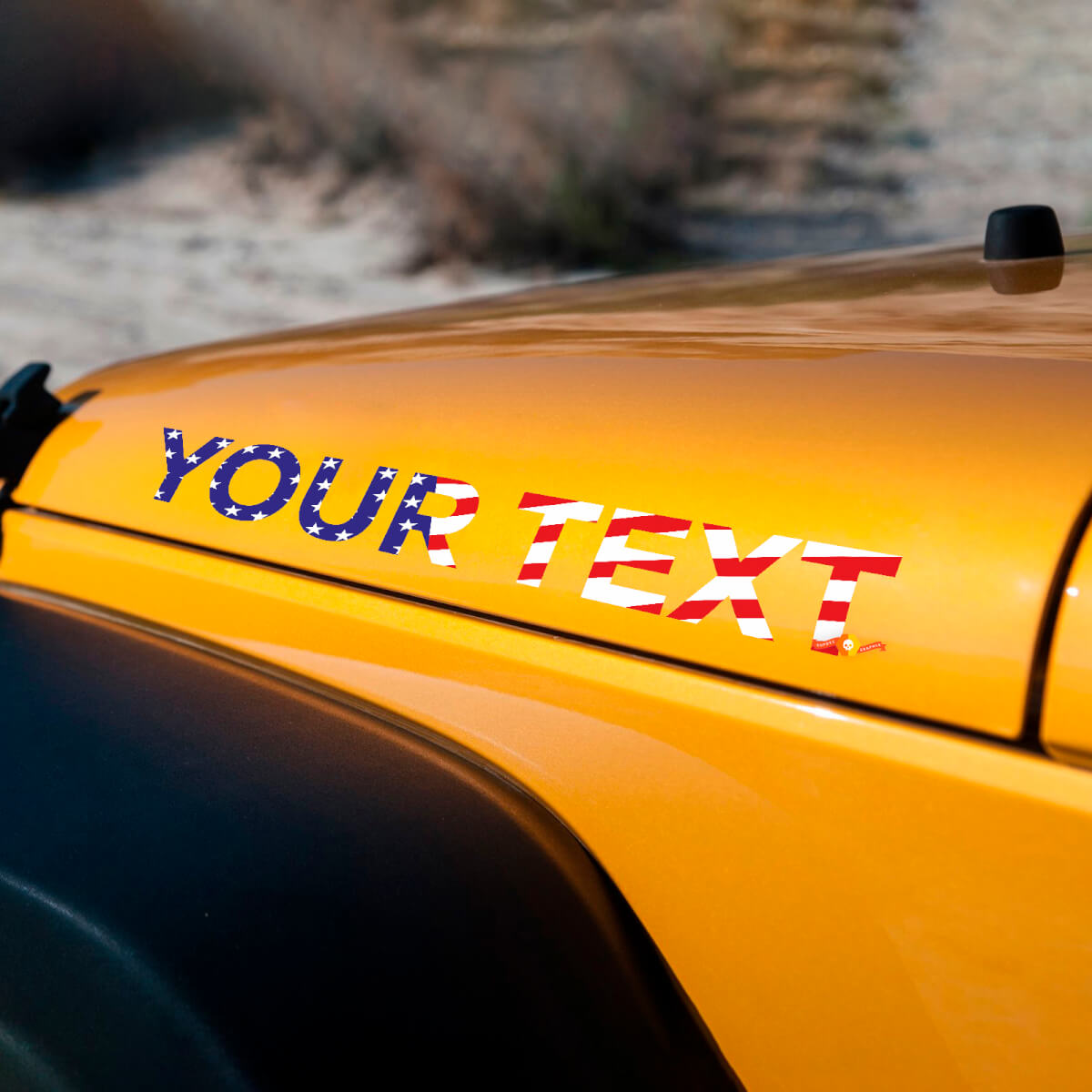 Kit di decalcomanie in vinile con lettere stile bandiera americana per cofano Jeep Rubicon