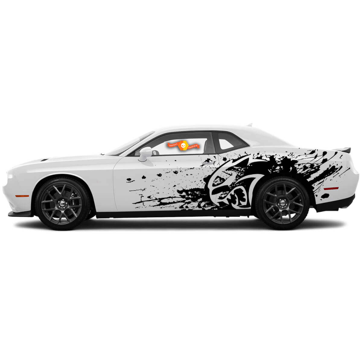 Kit di Adesivi Laterali in Vinile con Grafica Splash Hellcat per Dodge Challenger