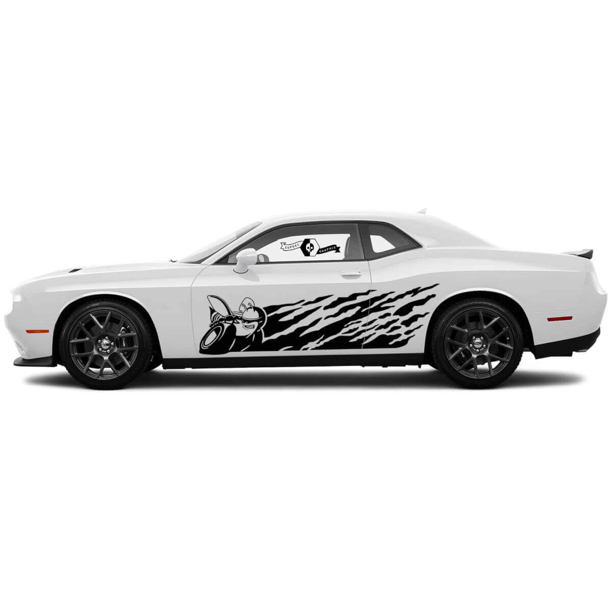 Adesivo Vinile Decalcomania Laterale Antispruzzo Fango Scat Pack per Dodge Charger