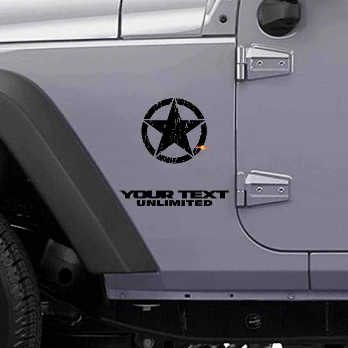 Adesivo in Vinile Stella Effetto Invecchiato per Jeep Wrangler YK JK XJ