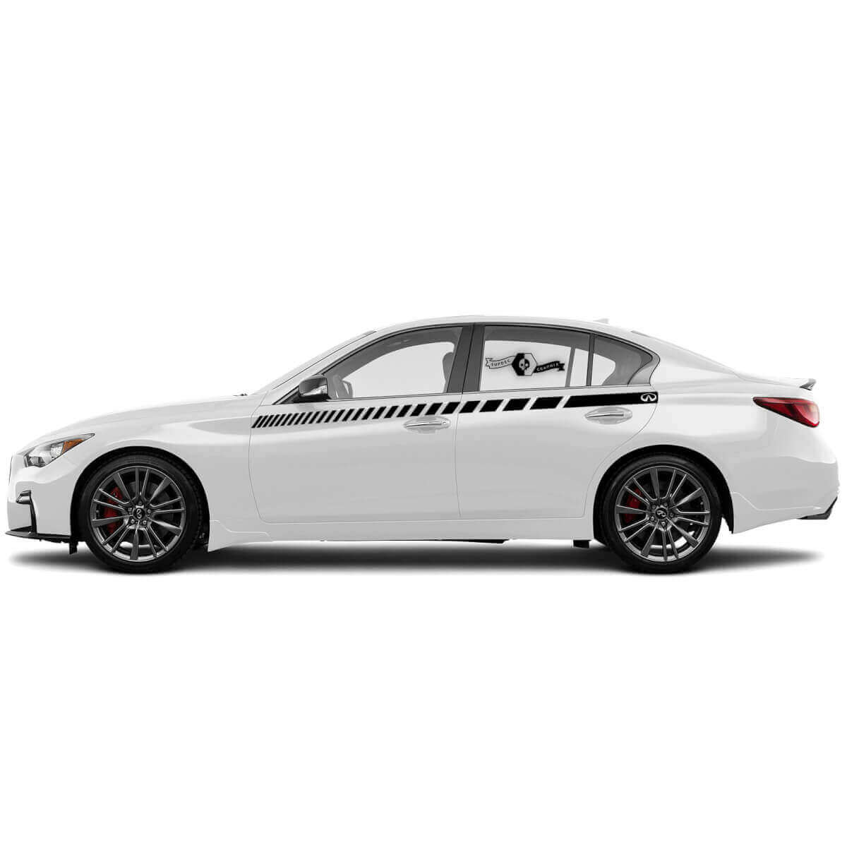 Kit adesivi in vinile a strisce laterali a scacchi per Infiniti Q50 Q60