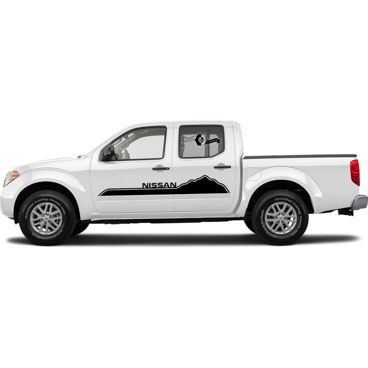 Kit Adesivi Banda in Vinile per Porte Stile Montagne per Nissan Titan