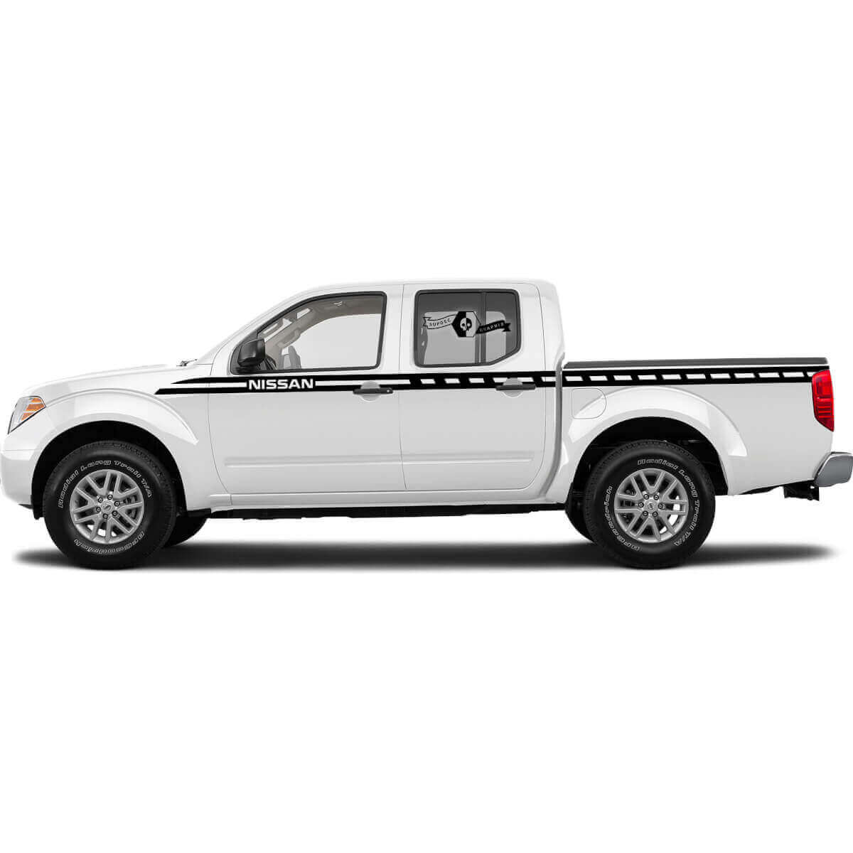 Kit Adesivi in Vinile con Strisce Laterali a Scacchiera per Nissan Titan