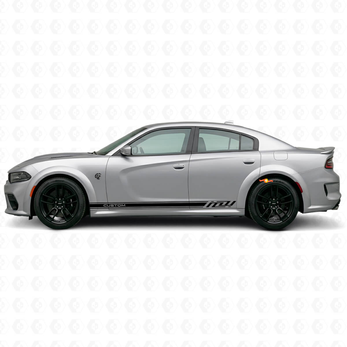 Adesivo in Vinile Strisce Laterali Personalizzate Racing per Dodge Charger Electric