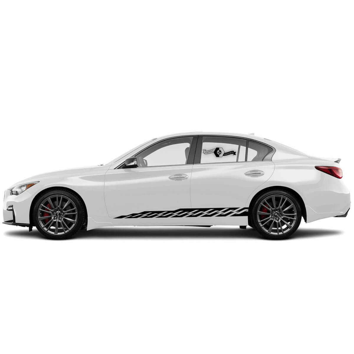 2 Nuovo Adesivo Sticker Rocker Panel con Linee Strobe Verticali Modern Stripe per INFINITI Q50 Q60
