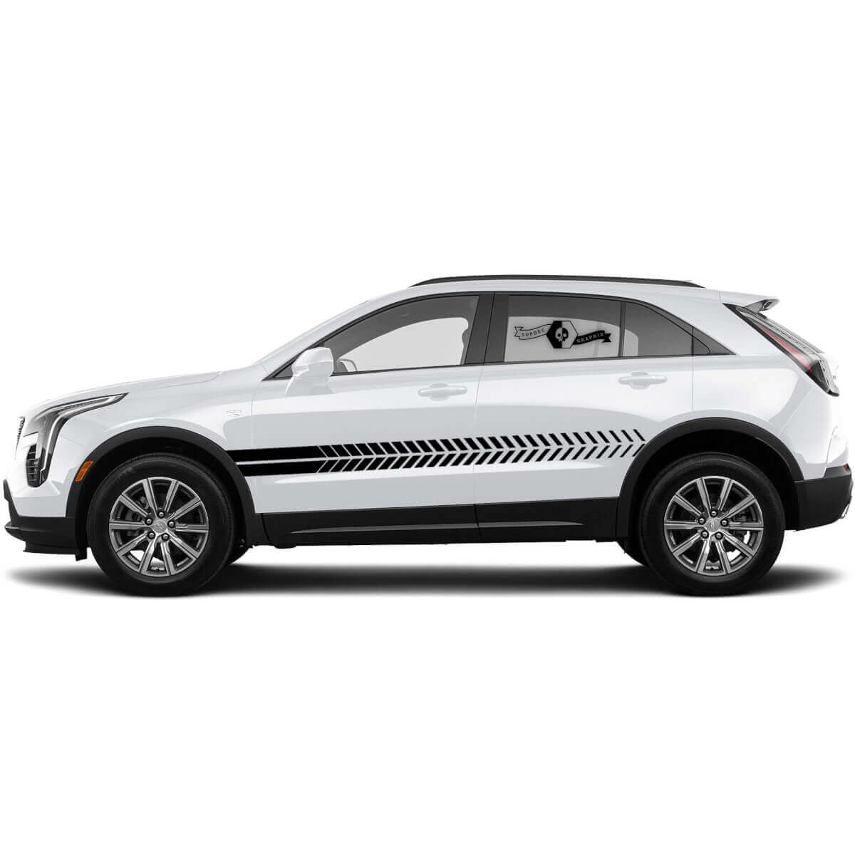 2 Nuova Adesivo Linee Inclinata Porta Adesivo Linee Striscia per Cadillac XT4
