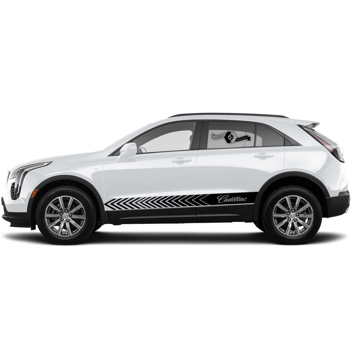 2 Nuove Adesivi Logo Decalcomanie Frecce Alette Strisce per Cadillac XT4