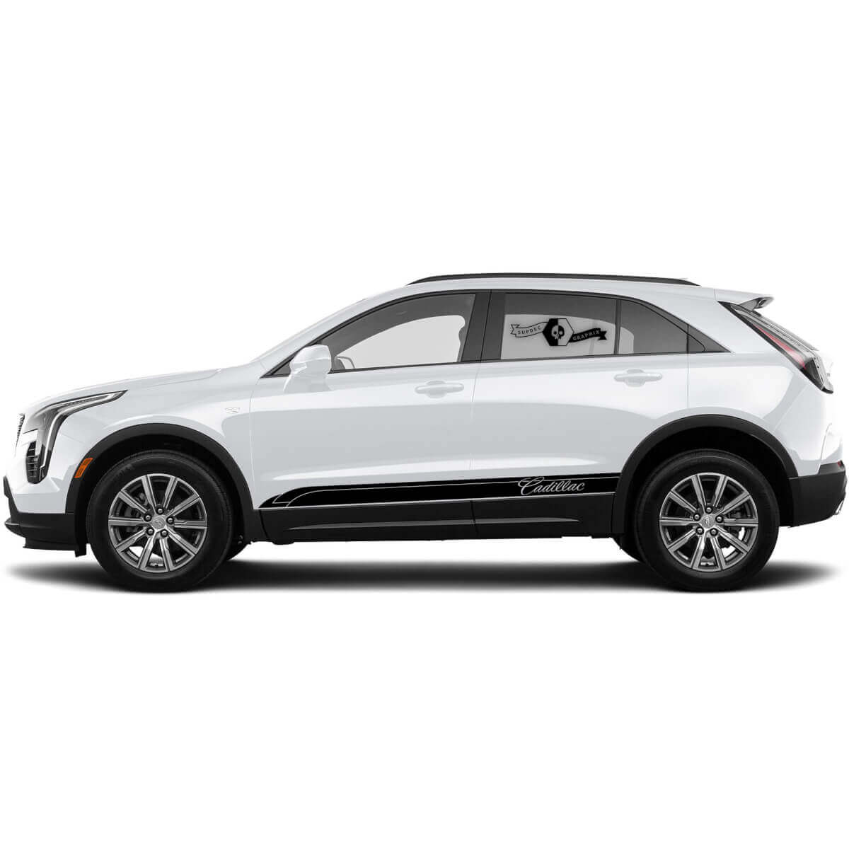 2 Nuove Decalcomanie Adesive per il Pannello Laterale Linee Triple Sottili Striscia Classica per Cadillac XT4
