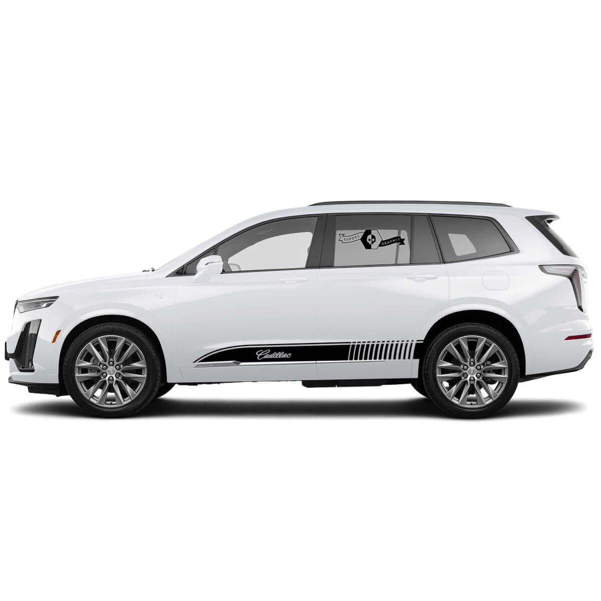 2 Nuova Decalcomania Rocker Panel Adesivo Classico Linee Striscia Classica per Cadillac XT6
