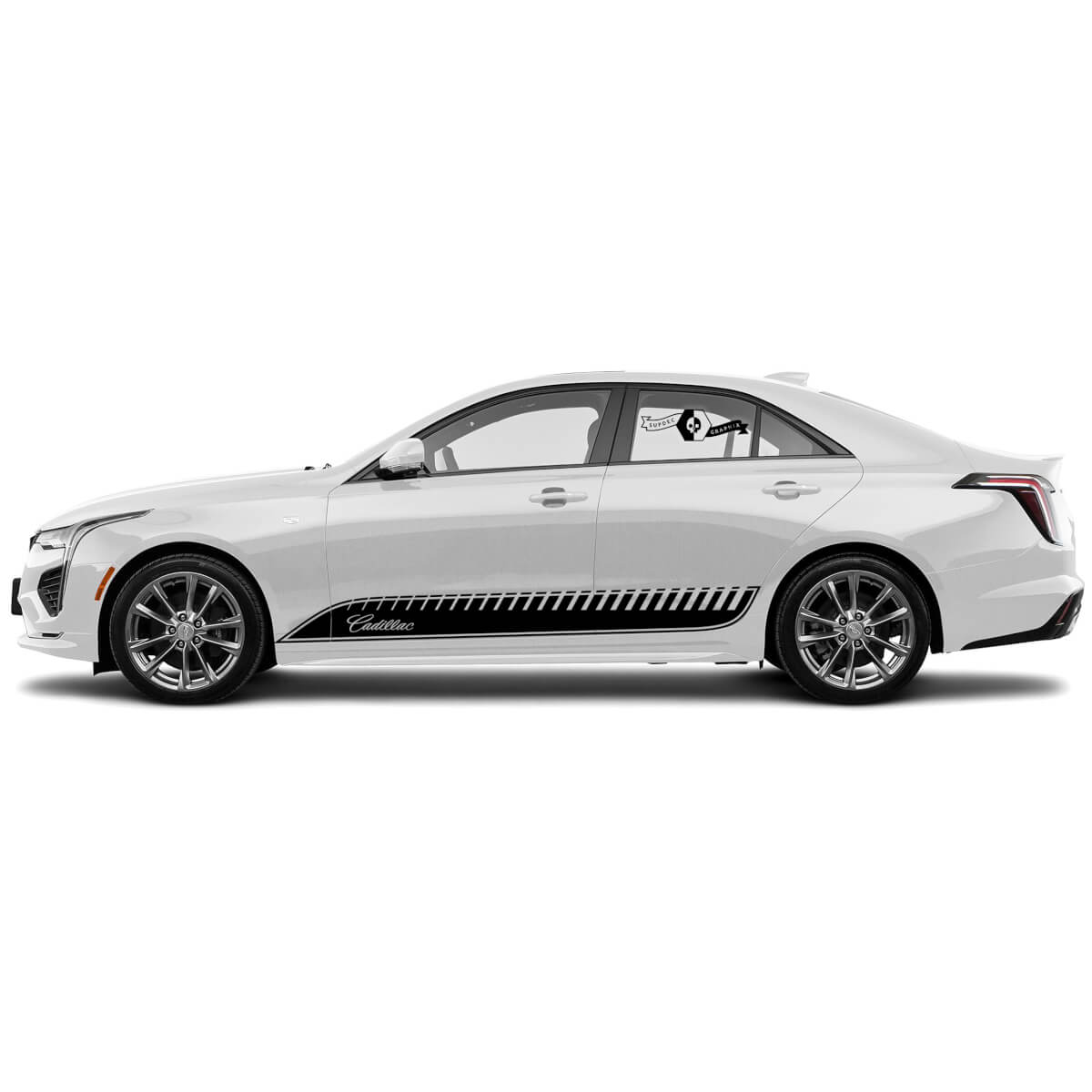 2 New Decal Sticker Stylish Doors Accent Trim Linee di confine Pockmarked Wrap Vinyl Decal per Cadillac CT4