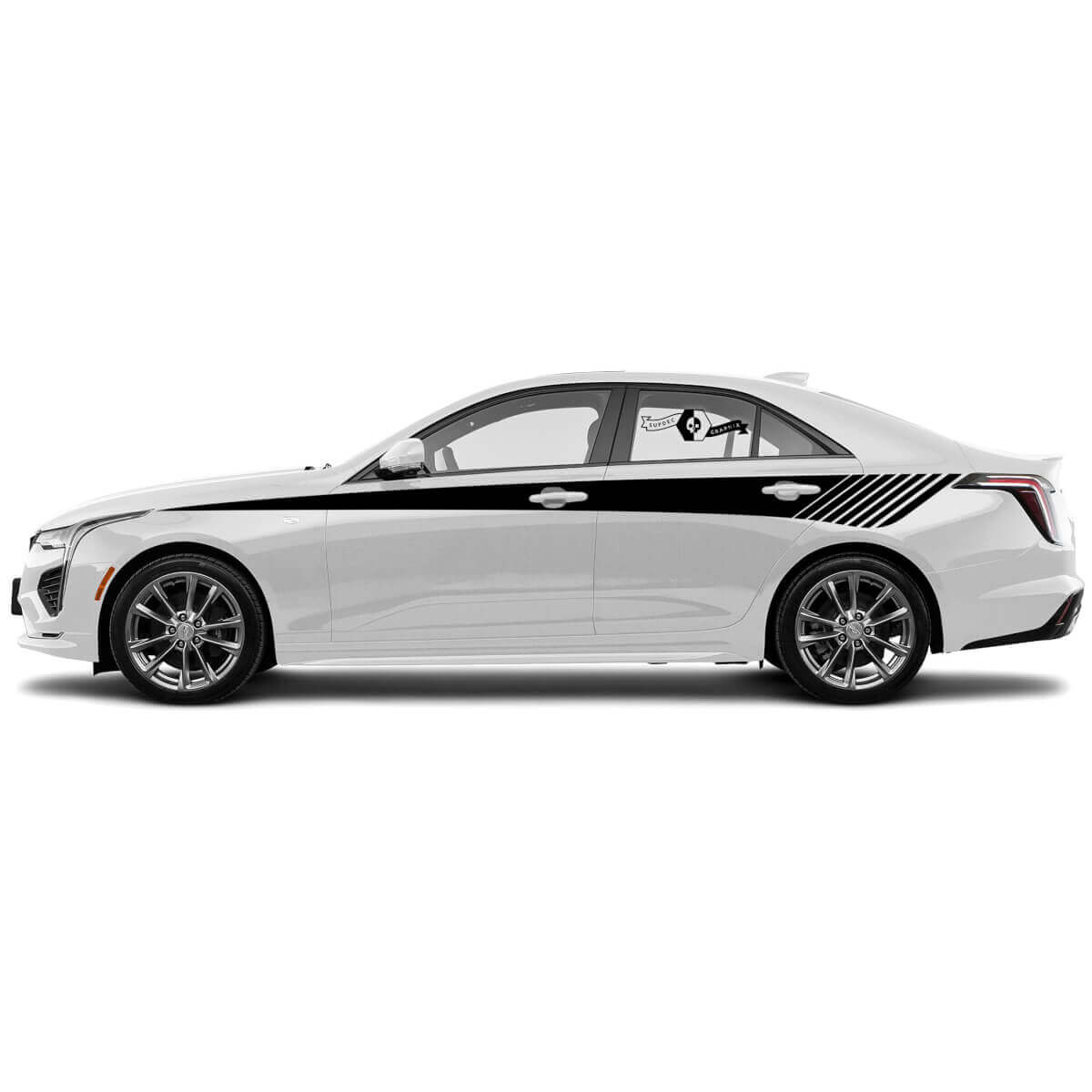 2 Nuovo adesivo sticker elegante linee di accentuazione per porte Up Wrap vinile Decal per Cadillac CT4
