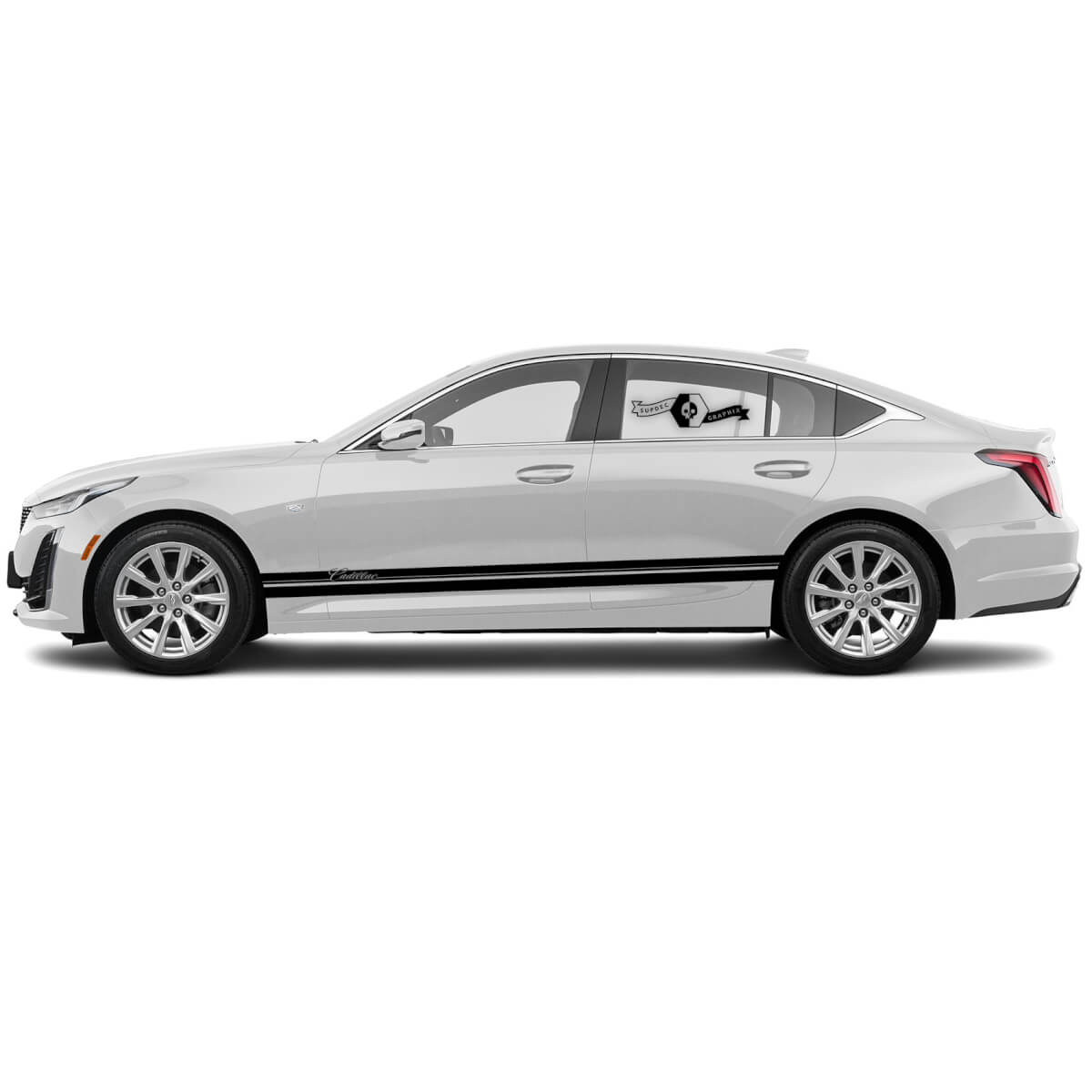 2 Nuovo adesivo Decalcomania Elegante pannello a rocker Accent Split Stripe Decalcomania per Cadillac CT5