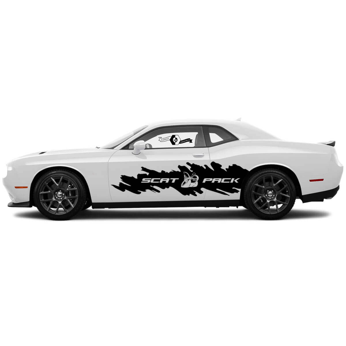 2 Adesivi laterali in vinile per Dodge Challenger Scat Pack distrutti Big Splash Wrap Side Decals Graphics Sticker
