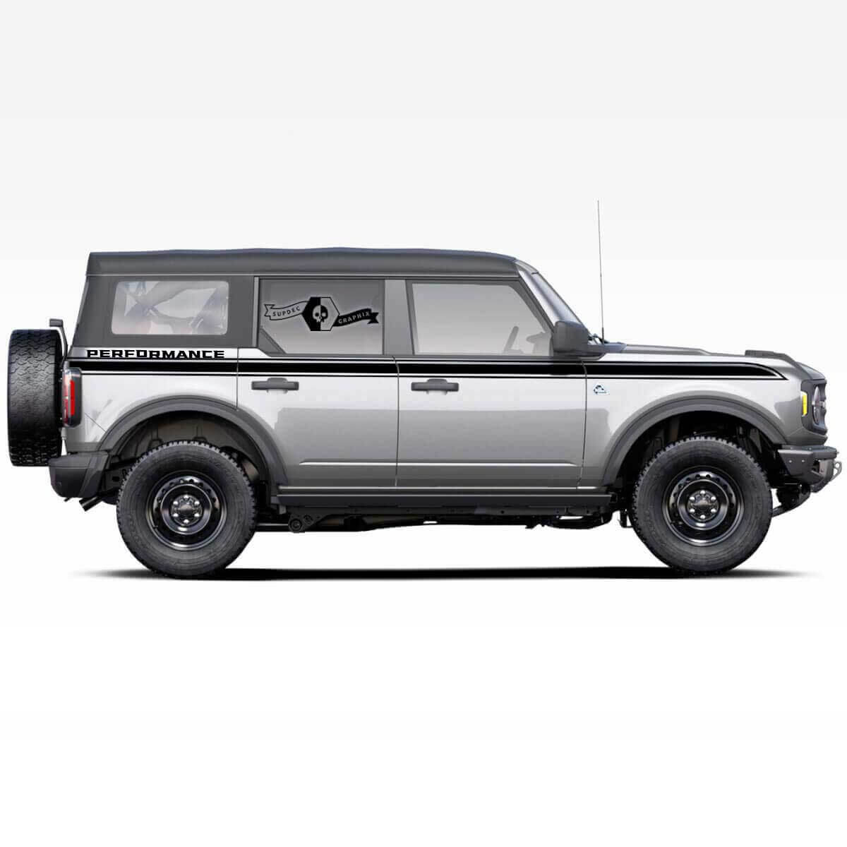 Adesivi decorativi per modanature laterali Doors Up Accent Line Performance per Ford Bronco 4 porte