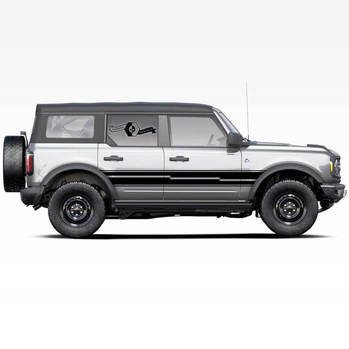 Adesivi a striscia per avvolgimento porta laterale per Ford Bronco a 4 porte