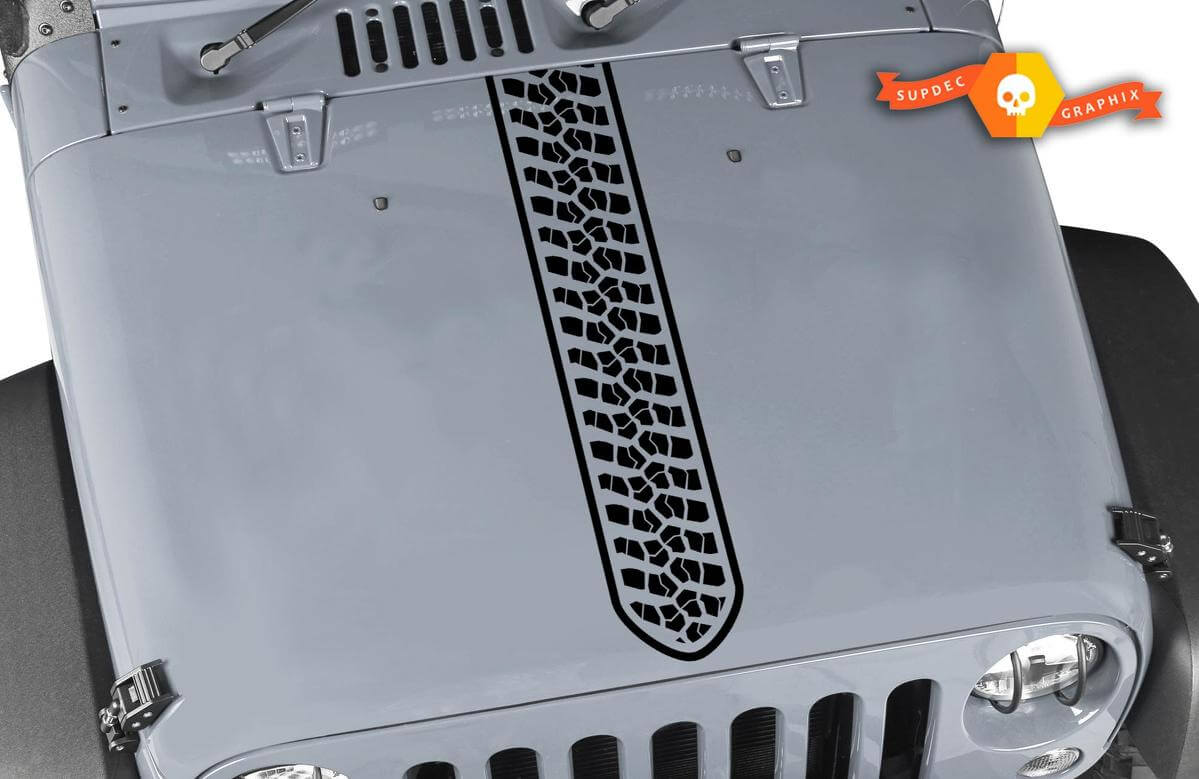 Jeep Wrangler Hood Stripe con cingolo per pneumatici