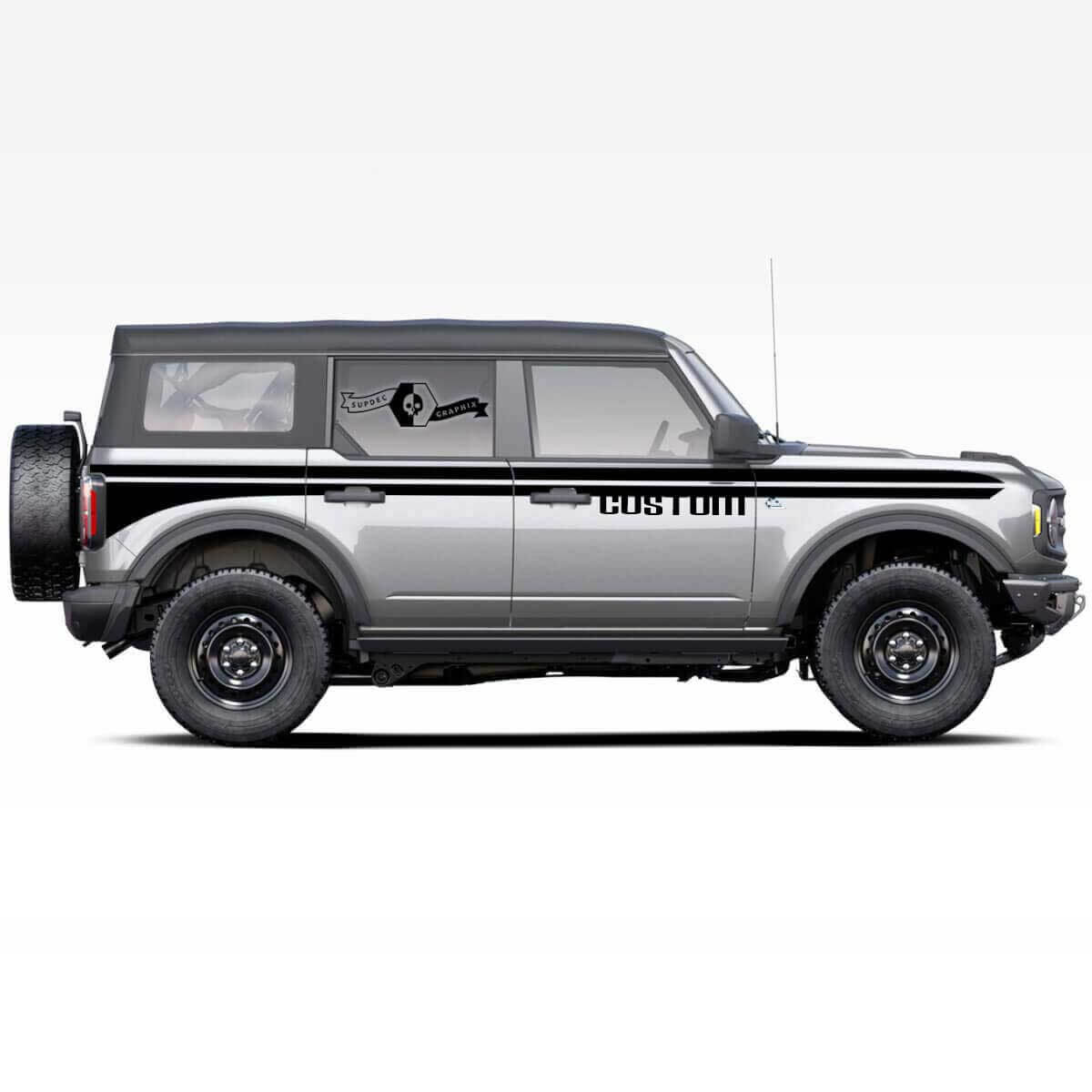 Adesivo in vinile personalizzato con doppie strisce laterali per Musclecar horse 2021