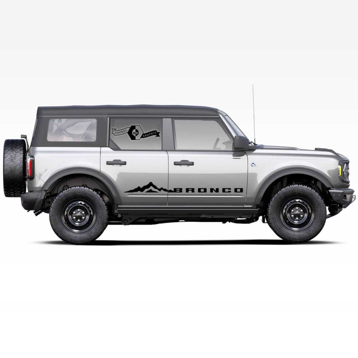 Paio di Bronco Side Mountains Doors Adesivi decalcomanie a strisce per Ford Bronco 2021