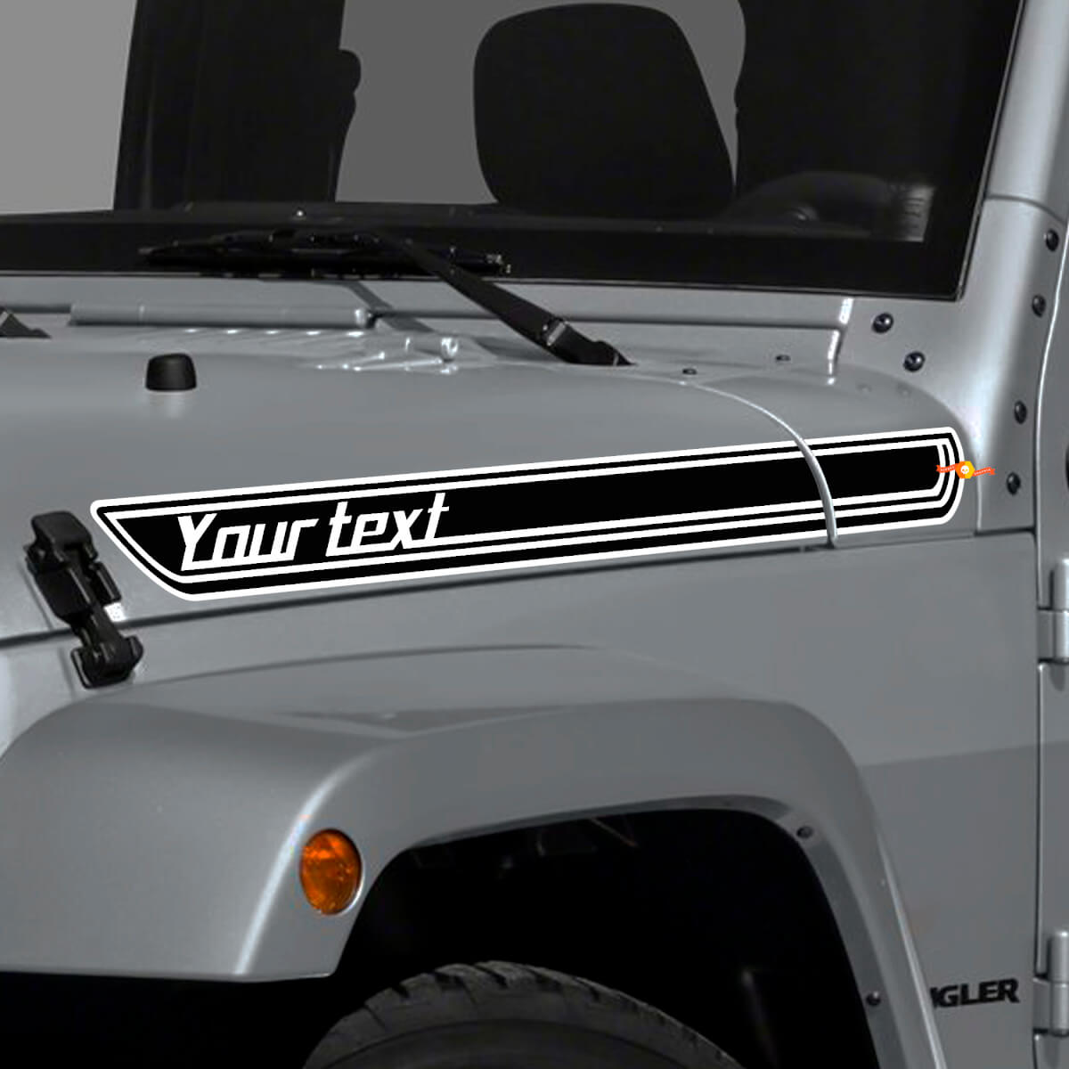 Adesivo in vinile con strisce sagomate personalizzate per cofano per Jeep Wrangler e CJ