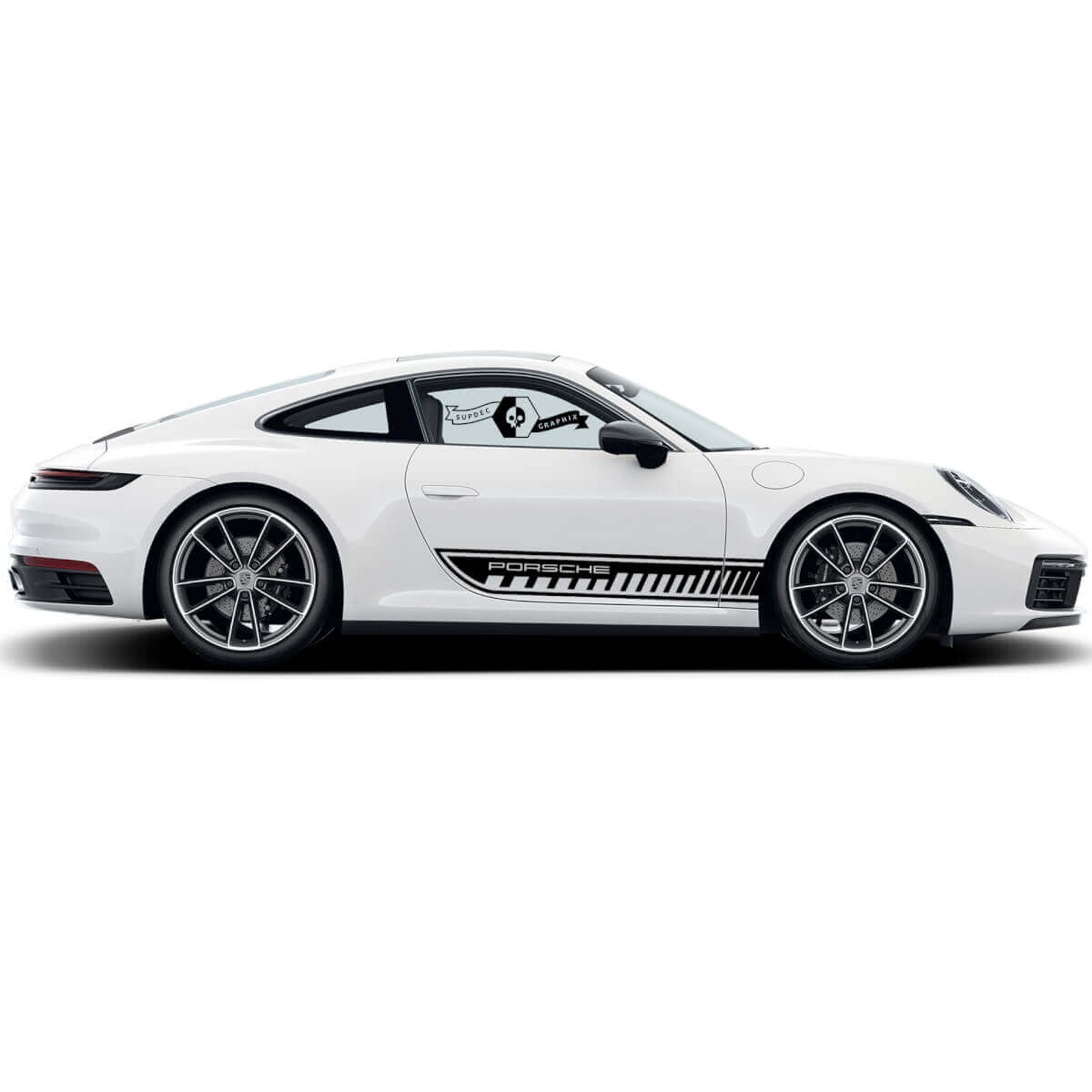 Kit adesivo per fiancate laterali Porsche 911 Porsche Carrera Rocker Panel Side Stripes Doors Trim.
