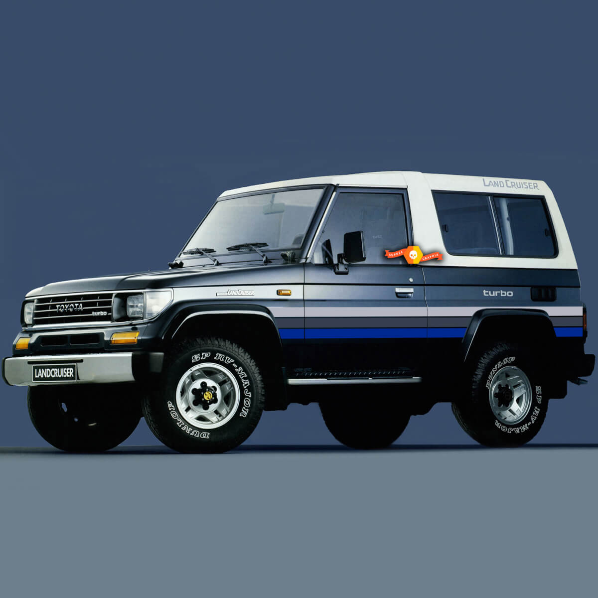 1994 Toyota Land Cruiser LJ73 Side Retro Vintage Rocker Panel Stripes Decalcing Graphics