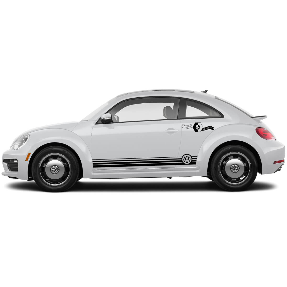 Accoppiamenti Volkswagen Beetle Rocker Stripe Stripe Graphics Decalcomanie Linee Style Logo VW Adatta ogni anno