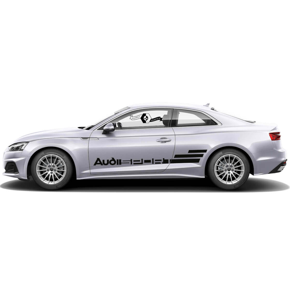 2 Adesivi laterali in vinile per lo styling dell'auto Audi Sport A5 Adesivo Racing stripe WRAP per Audi
