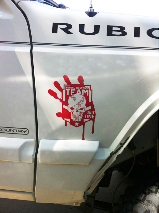 2 Zombie Hand Outbreak Risposta Team Sticker in vinile