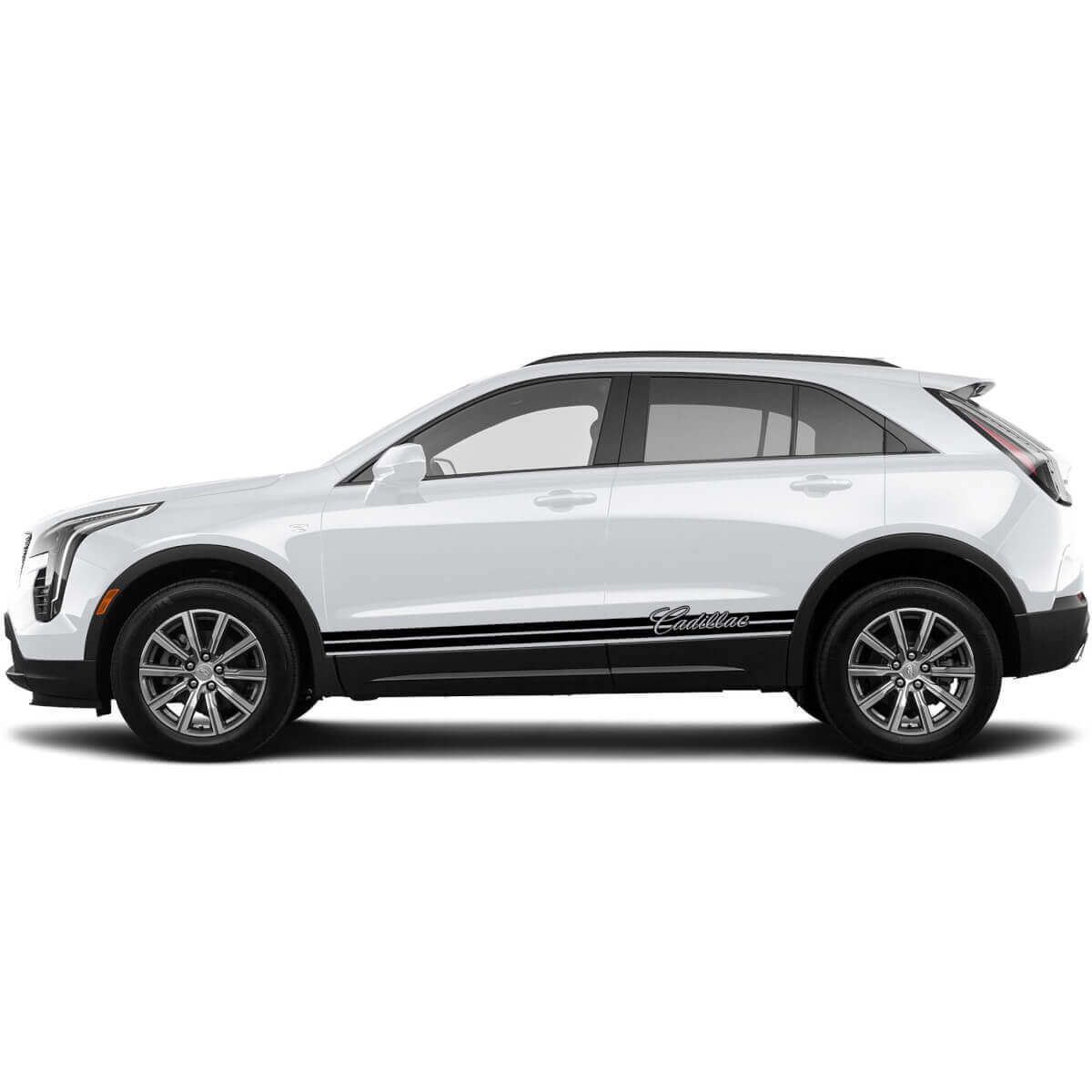 2 Nuove Linee Adesive per Pannelli Laterali Rocker, Triple Trim Wide Lines, Striscia Classica per Cadillac XT4
