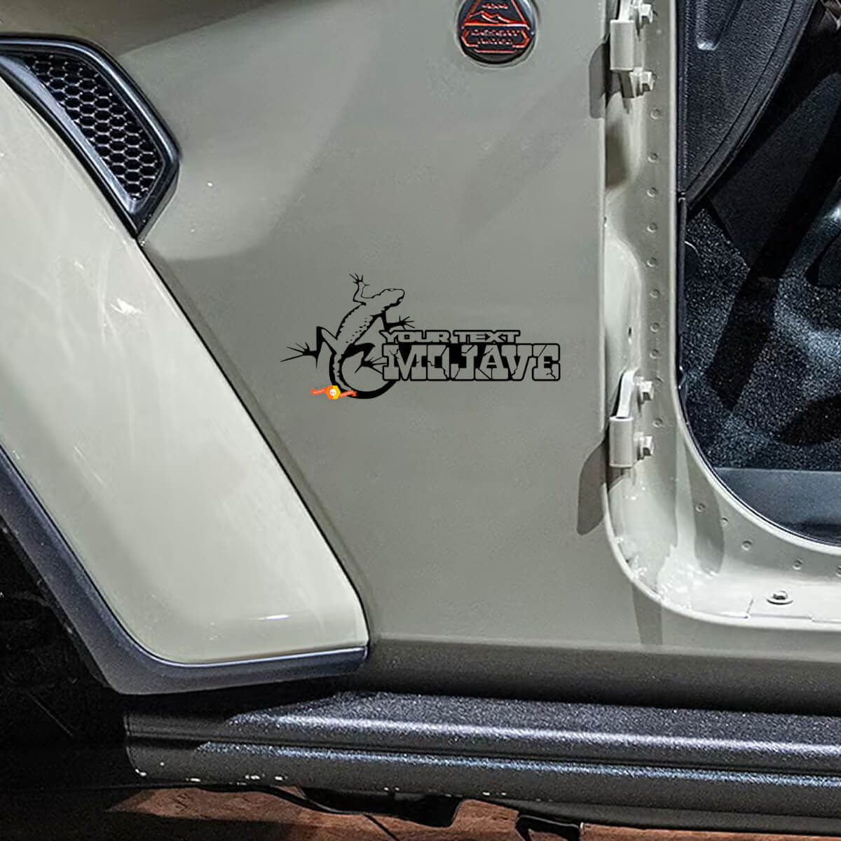 Set di Adesivi Laterali in Vinile Mojave Gecko Personalizzati per Jeep Wrangler Rubicon