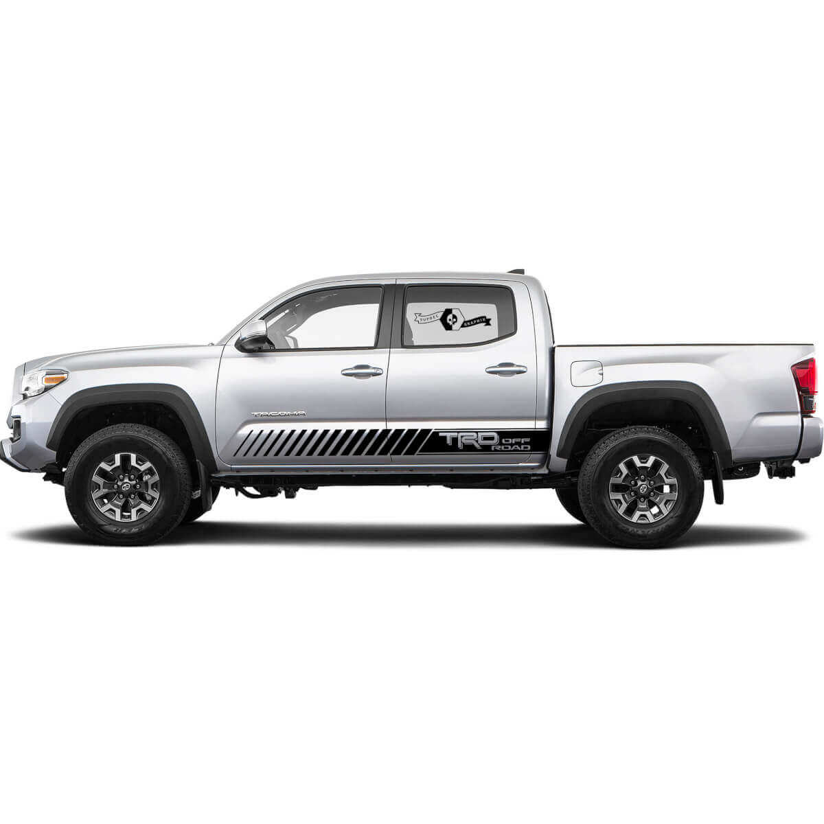 Adesivo Vinil Laterale a Strisce Stile Strobo TRD Off Road per Toyota Tacoma 2016-2019
