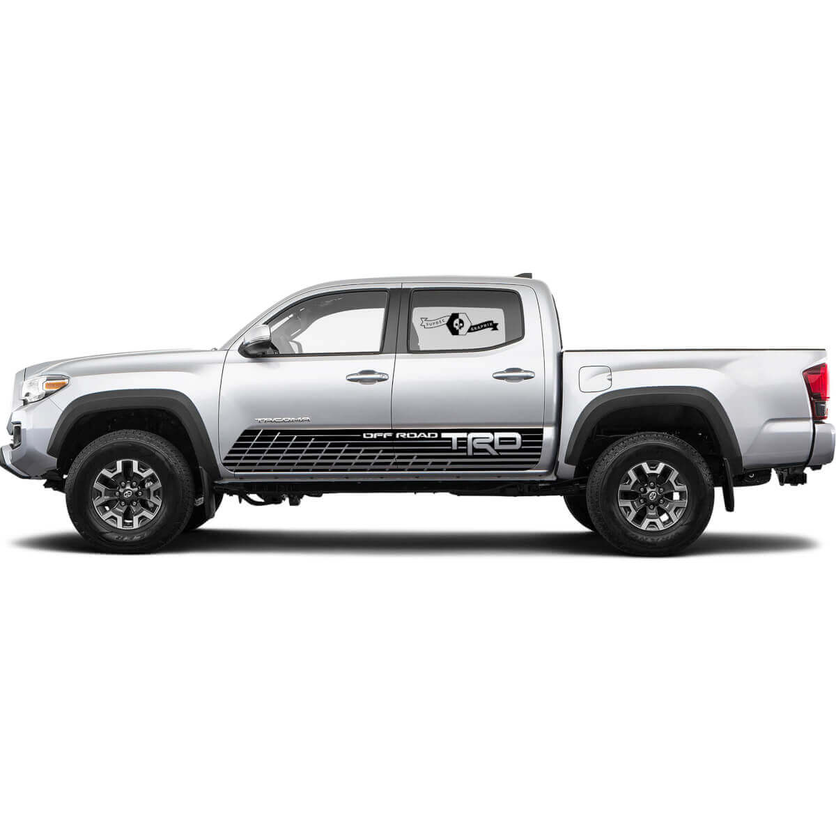 2X Adesivi in vinile a strisce laterali Toyota Tacoma TRD Off Road 2021 Adesivi per pannelli laterali Grafica Rally
