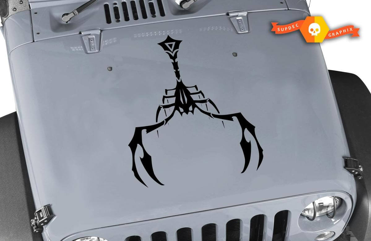 Adesivo Vinilico Cofano Stile Tribale Scorpion per Jeep Wrangler